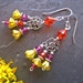 Boho Chandelier Earrings, Colorful Bright Happy Whimsical Earrings, Colorful Jewelry