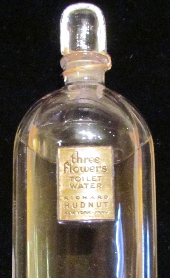 1915 Richard Hudnut Perfume Bottle Three Flowers Perfume