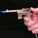 Steampunk Gun Lighter Keychain Pistol Lighter Handmade OOAK Keychain Beaded Keychain Lighter WORKING LIGHTER