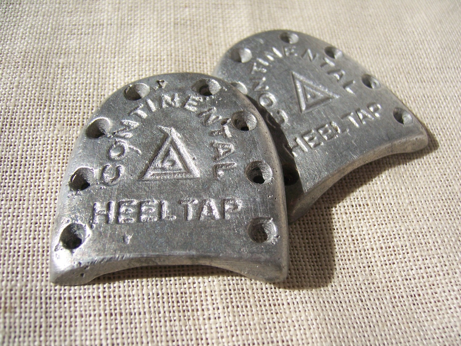 Silver Aluminum Metal Vintage Tap Dancing Shoe Taps Pair