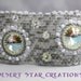 Beadweaving Cuff Bracelet Frosted Gray Seed Bead and Crystal Rivoli Pale Yellow Sunflowers
