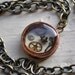 steampunk copper and silver necklace - handmade artisan designed sterling silver and copper vintage watch movement - Copper Sun