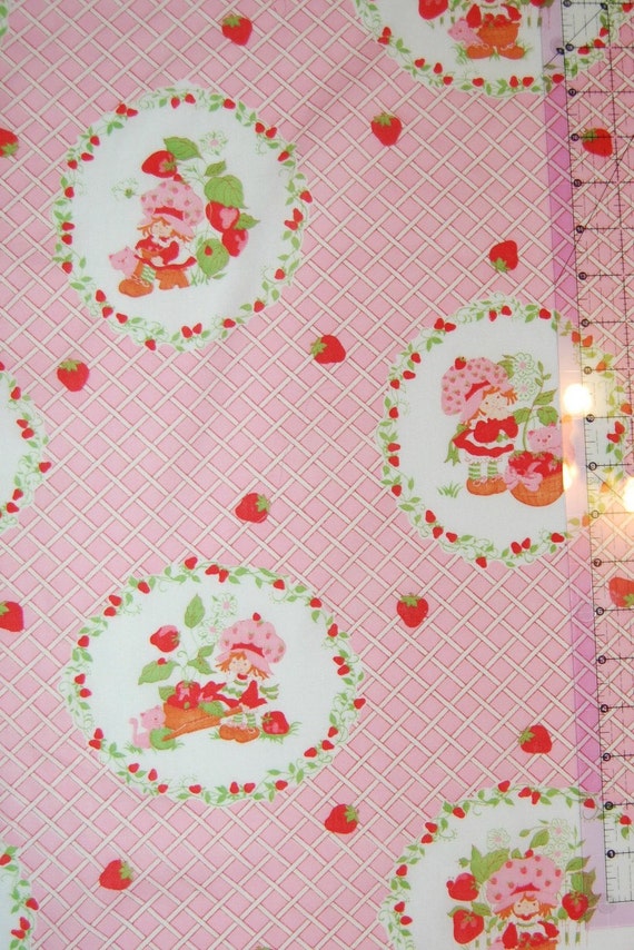 1980s Strawberry Shortcake Fabric Lot Six Pieces Four