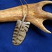 Caribou Antler Owl Feather Pendant Large