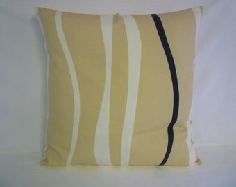 22" Cyber Monday Sale BIG Modern Brown Cream Wave Designer Cushion Cover. Pillowcases, Shams, Slips 22" (56cm)