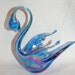 Mesmerizing Blue Carnival Glass Swan Collectible Figurine at The Blue Hours
