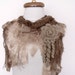 Butterfly Fringy Scarf witf flower brooch- Brown-Ready for shipping-Fall fashion