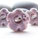Three Handmade Purple Plum Porcelain Buttons