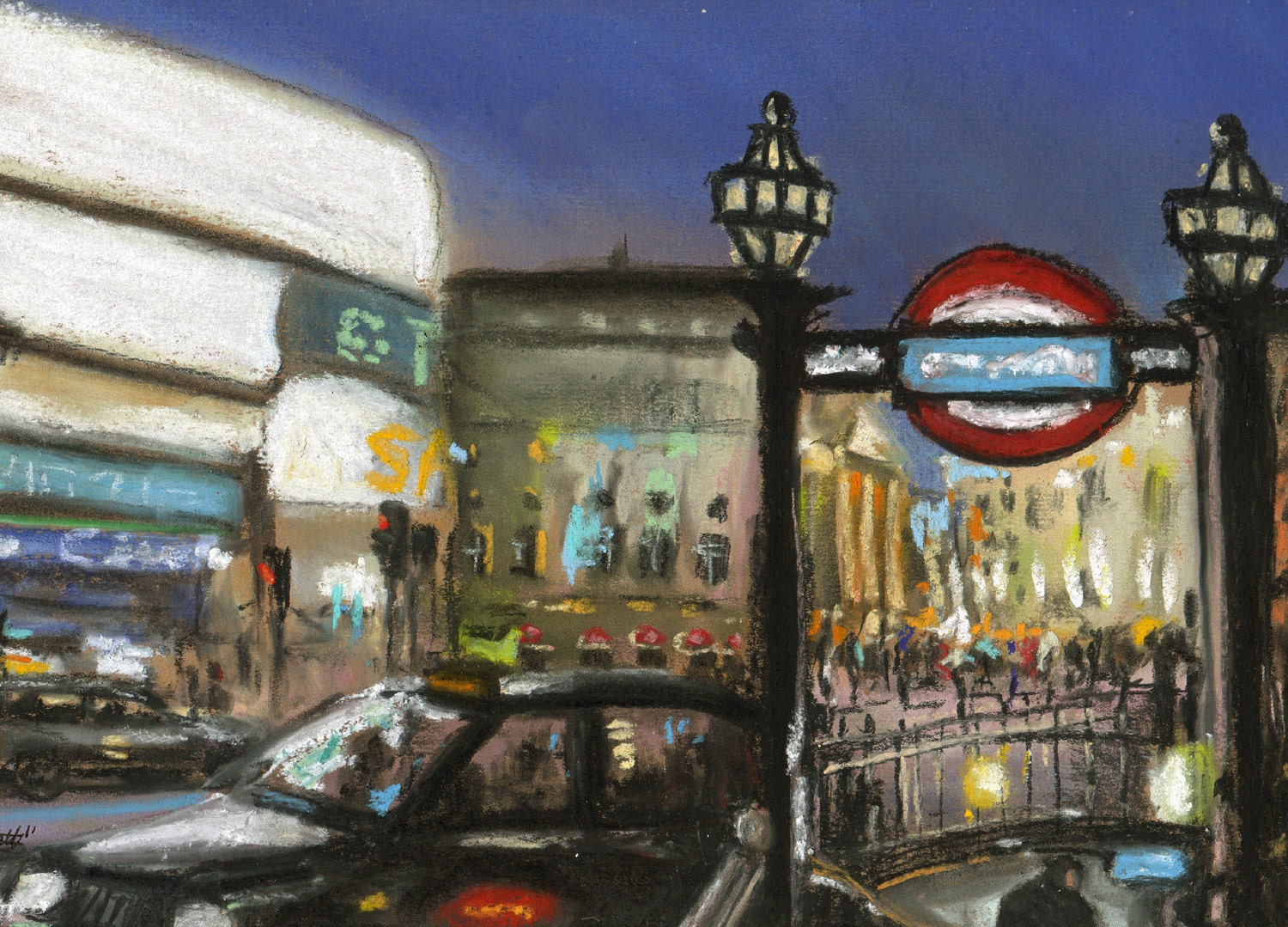 London Piccadilly Circus At Night Original by artistmitch1974