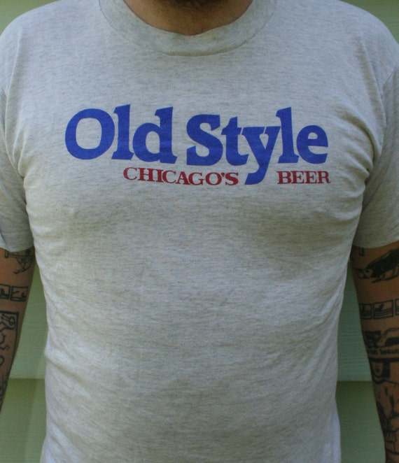 Large Heather Grey OLD STYLE BEER T Shirt by justinnardy on Etsy