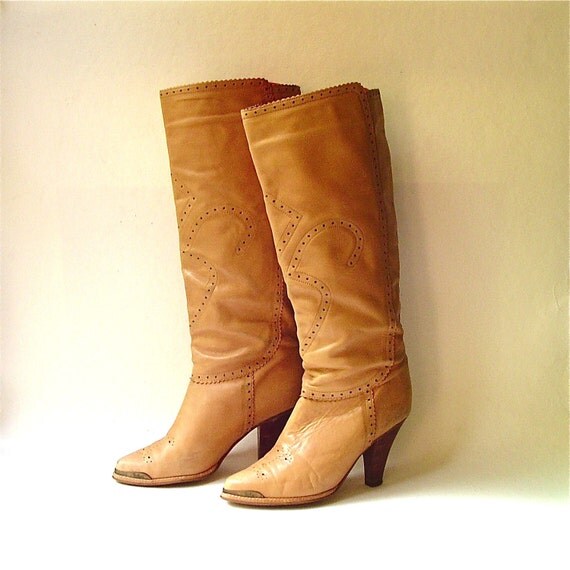 tall stacked heel boots