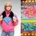 Rave On - Vintage 80s/90s HOT PINK/Teal Green/Black Puffer Ski/Snow Jacket/Winter Coat w/ faux fur collar & Southwestern/Tribal Accents