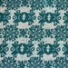 Vintage Batik Fabric - Vintage 70s Cotton Fabric Yardage - Hippie Fabric in Teal/Aquamarine/Turquoise/Cream Batik Block Print - 2 Yards Plus