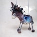 Vladimir - Felt Donkey, Art Marionette Handmade Puppet Felted Animals Stuffed Toy. grey gray blue night claret maroon. MADE TO ORDER