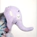 Adelina - Felt Elephant. Handmade Puppet, Art Marionette, Felted Animal, Stuffed Toy. lavender pink blue lilac. Special order for Donna .