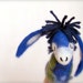 Blue Peter - Small Felt Donkey. Art Toy. Felted Stuffed Marionette Puppet Handmade Toys. electric green aquamarine. MADE TO ORDER