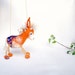 Sharline - Small Felt Donkey . Art Marionette Puppet Felted Stuffed Toy Animals. orange yellow cream beige sun. MADE TO ORDER