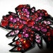 Pink Red Fuscia on Black Modern pin brooch