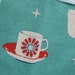 Tea Towel, Dish Towel, Kitchen Towel, Feedsack, Cotton, Dinnerware, Retro, Mid Century, Kitsch, Teal