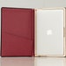 SECONDS SALE - The Cartella for Macbook Air Moleskin Case 13 Inch - Onyx Black with Cranberry Red Interior