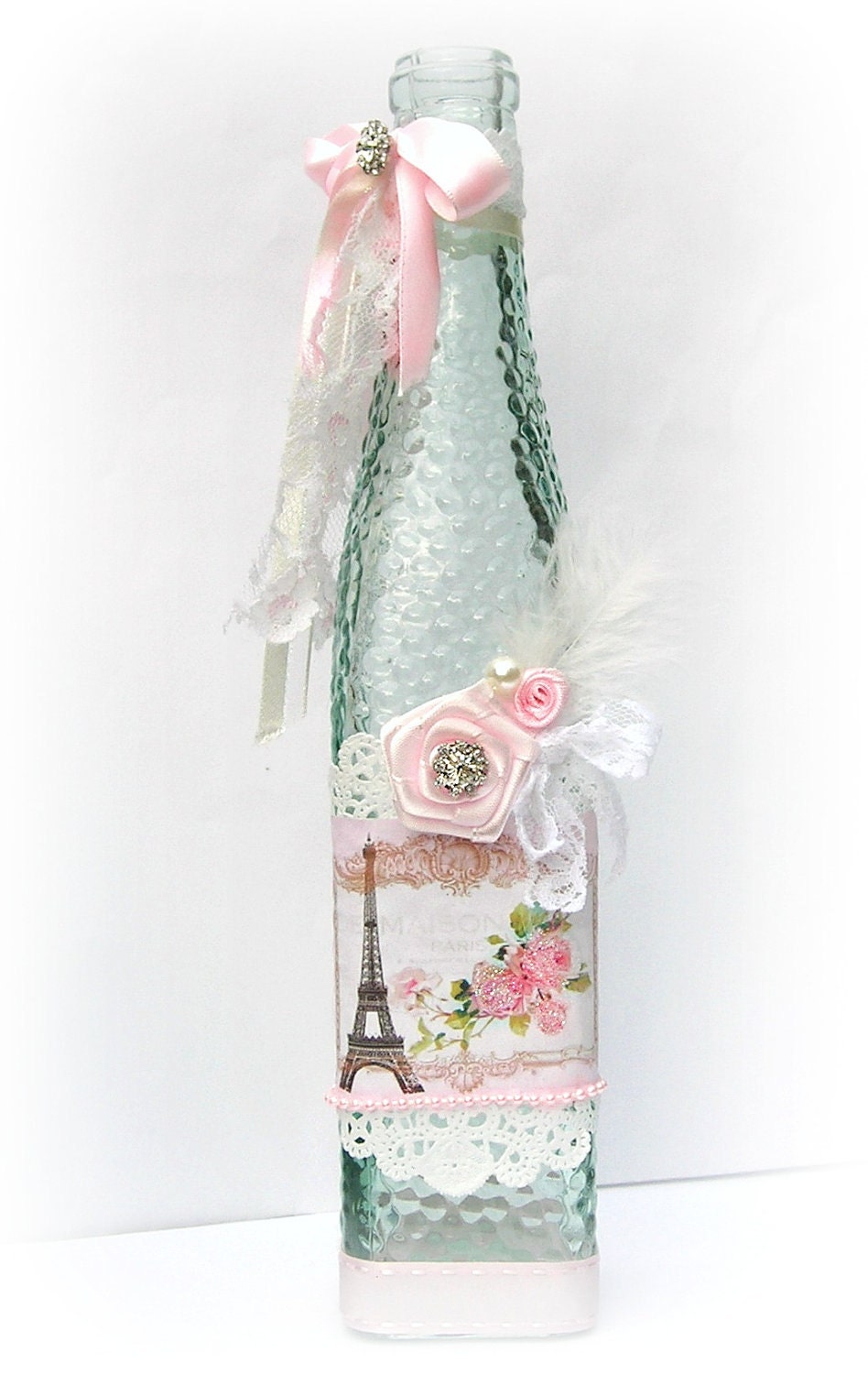 decorated bottle shabby chic decor decorated bottle shabby chic decor