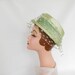 1960s boater hat, vintage lime green