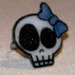skull with bow adjustable ring