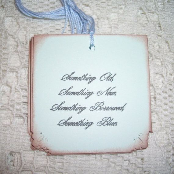 Wedding Gift Tags Something Old Something New Poem Wish