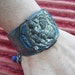Saint Christopher cuff bracelet antique religious tassel French catholic medal adjustable
