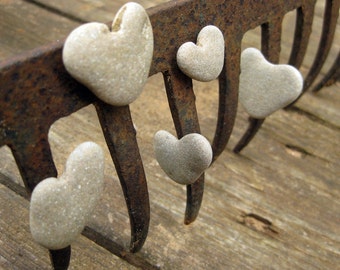 Unique Natural Magnets - Natural Heart Shaped Beach Rocks Magnets
