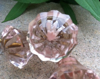 Drawer Pulls / Drawer Knobs / Pale Pink Shabby Chic Knobs / 4 knobs