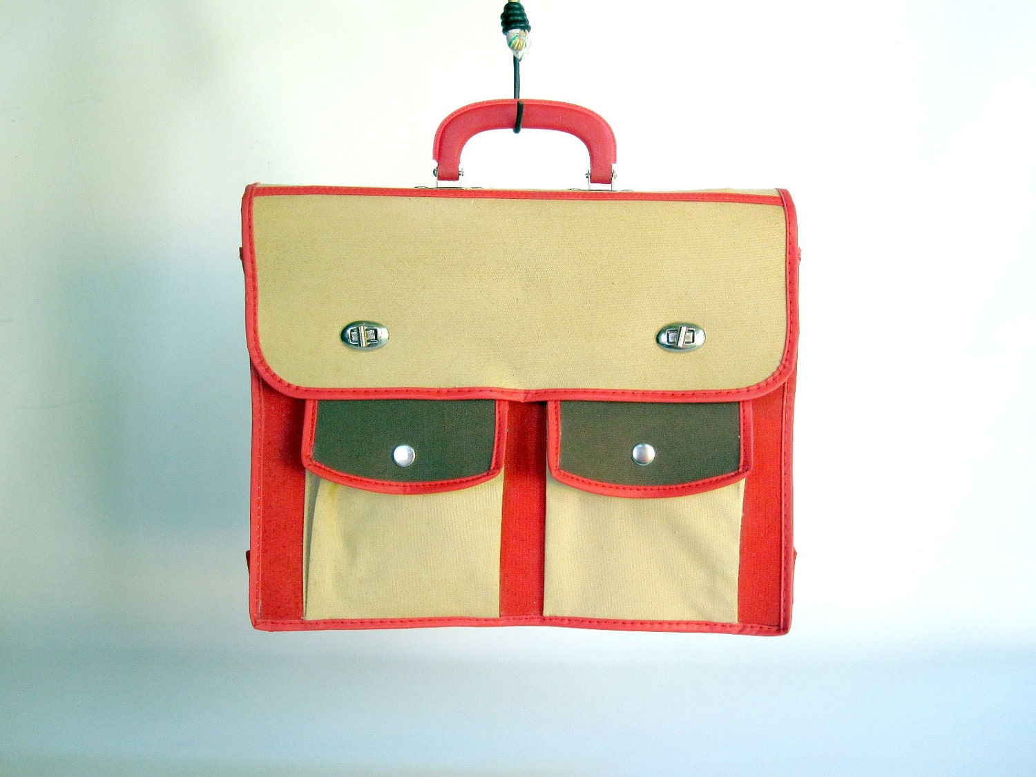 Vintage Satchel Portfolio Briefcase School Book Bag Brown