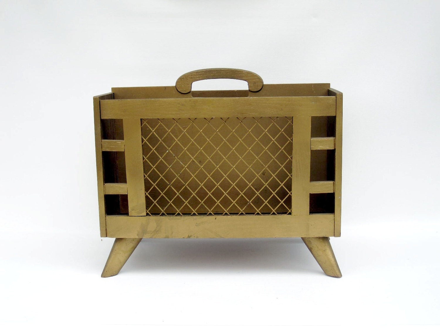 Magazine Rack For Him Newspaper Holder Mid Century Wooden