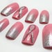 Fake Nails Breast Cancer Ribbon Pink Ombre