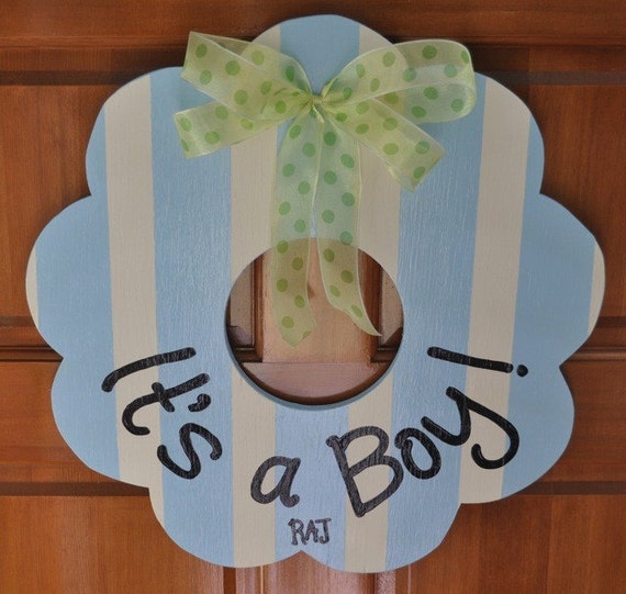 Its a Boy Wooden Wreath or Wall Hanging. Perfect for Hospital