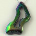 Green purple titanium druzy agate briolette 36mm x 16mm