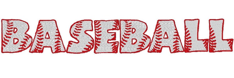 Filled In Baseball Font Machine Embroidery by EmbroideredDesign