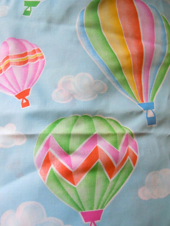 Vintage Hot Air Balloon Cotton Fabric 2 plus Yards