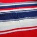 Red, White and Blue Striped Vintage Polyester Fabric- 1 Plus Yard