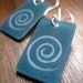 spiral dangle earrings - modern simple style - shrinky dink jewelry - lightweight