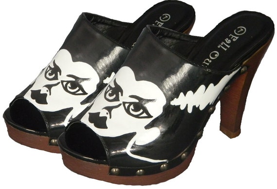 bride of frankenstein hand painted shoes