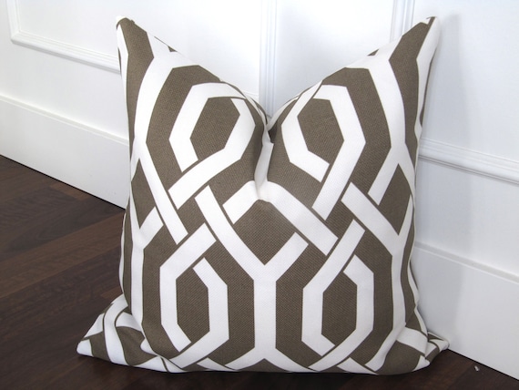Taupe Lattice 20x20inch decorative pillow cover