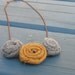Pumpkin spice latte fabric rosette statement necklace