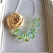 Fabric flower necklace Lemon Meringue rosette beaded