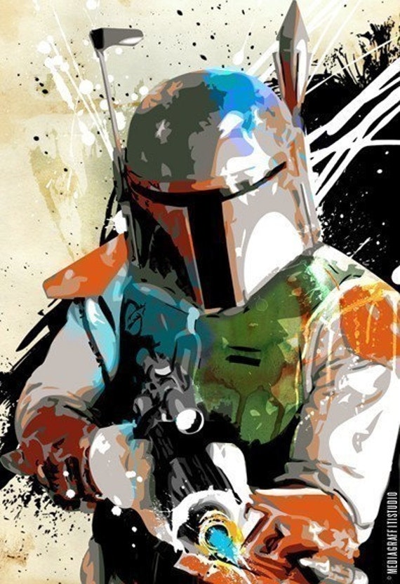 Star Wars BOBA FETT Pop Art style fan art illustration