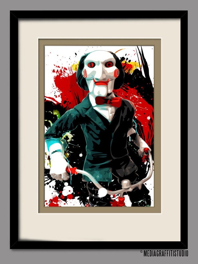 JIGSAW Saw movie creepy puppet original Pop Art illustration