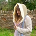 Hooded Scarf, Pixie Snood, Stripy Scarf, fluffy hood