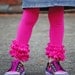 Hot Pink Ruffle Leggings footless tights