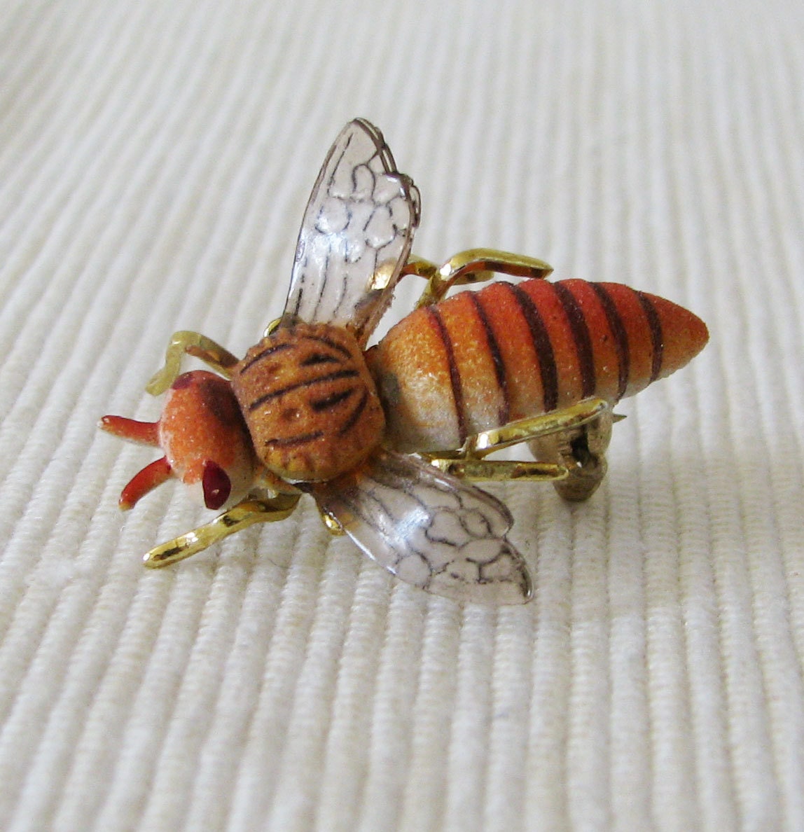 1950 Bumble Bee Pin Bumble Bee Brooch Vintage by CraftSupplyThings