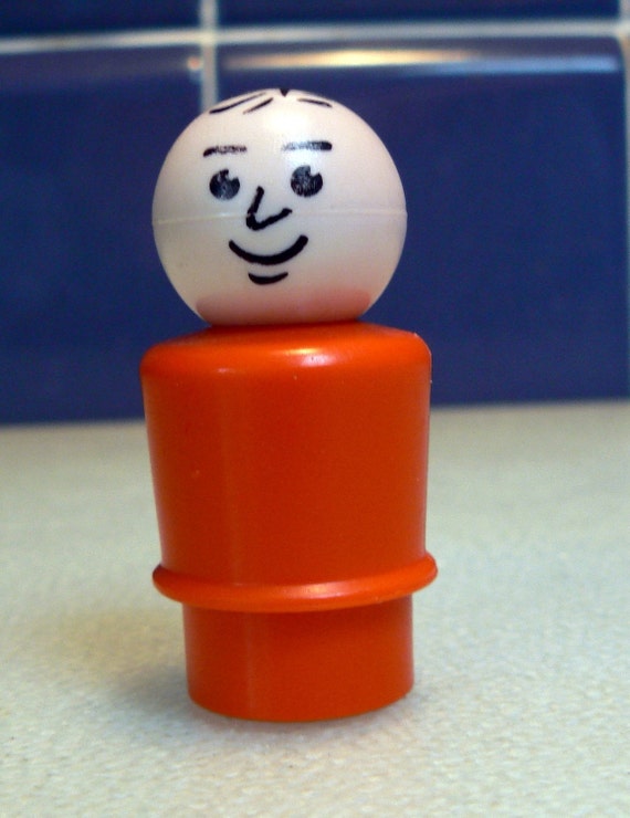 Vintage Fisher Price Orange Man Little People